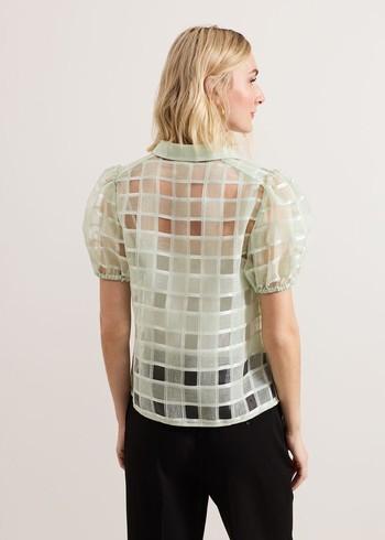 Phase Eight Angie Check Shirts Green Australia | YS4015893